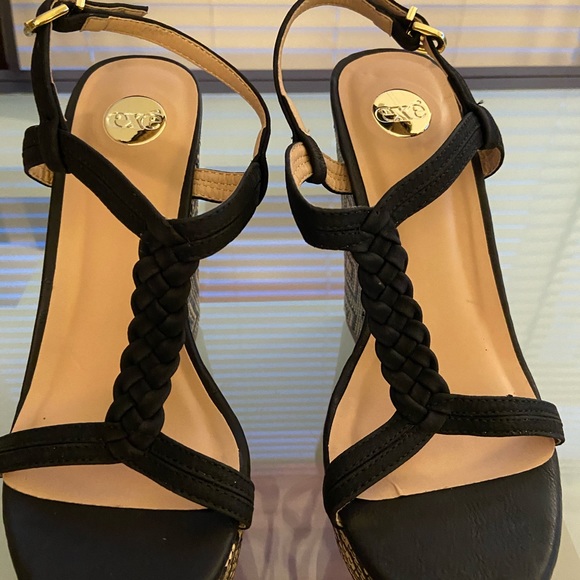 Braided Black Wedge Sandal - Picture 3 of 5